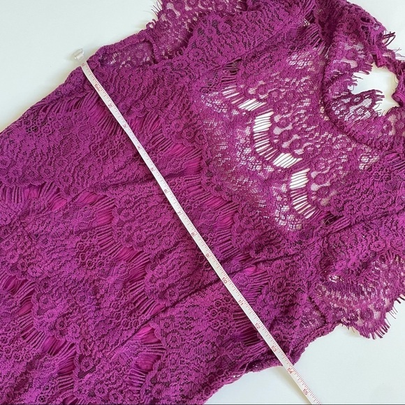 Free People Magenta Pink Lace Open Back Dress New - Picture 9 of 16